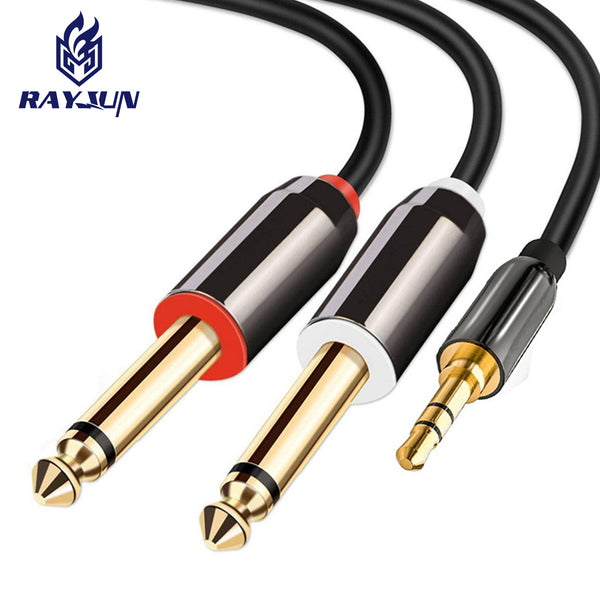 Wholesale 3.5 rpm double 6.5 audio cable sophomore core 6.35mm mobile phone electronic organ power amplifier audio box cable one point and two