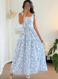 european and american summer  bohemian print sundress