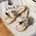 Fairy-style women's flat sandals, non-slip, perfect for summer 2024. featuring a bow detail, ideal for the beach or everyday wear