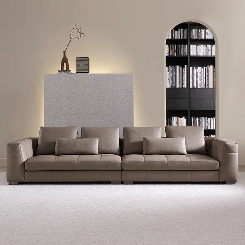 Italian normcore blazer genuine leather sofa casual modern straight row first layer cowhide house designer living room sofa