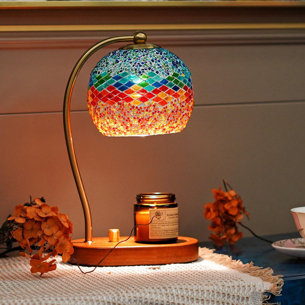 Moroccan flameless aroma lamp wax melting lamp birthday gift bedroom bedside lamp american retro romantic decorative table lamp