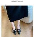 Niche style high heels red toe cap sandals fairy shoes 2025new arrival spring summer black french pointed toe flats