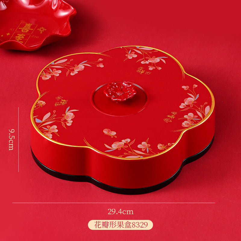 Chinese lace candy box Chinese New Year dried fruit box fruit plate snack storage box New Year's grid nut box wholesale