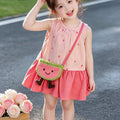 new girls' summer dress - stylish and sweet polka dot watermelon sleeveless a-line princess sundress
