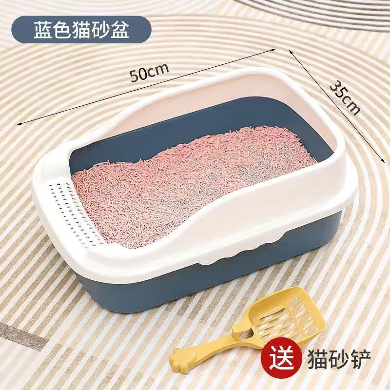 Extra-large, semi-enclosed cat litter box - prevents tracking, extra small size for kittens, cat supplies, cat litter