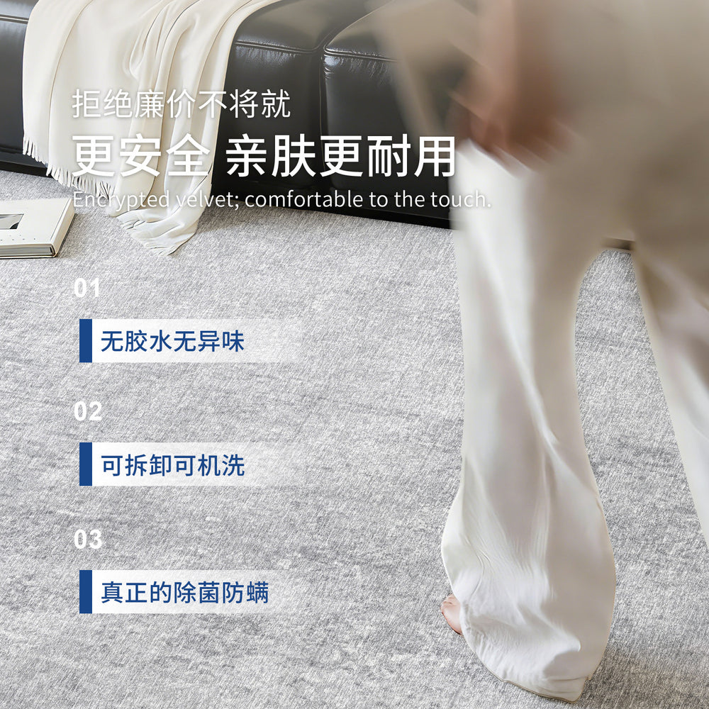 Removable and washable carpet, living room casual style, double layer, machine washable sofa sound insulation pad, retropure color, removable carpet