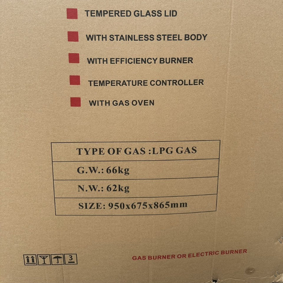 Four 4 gas two 2 electric burner stove with oven one-piece upright 900mm outlet 1 piece for sale