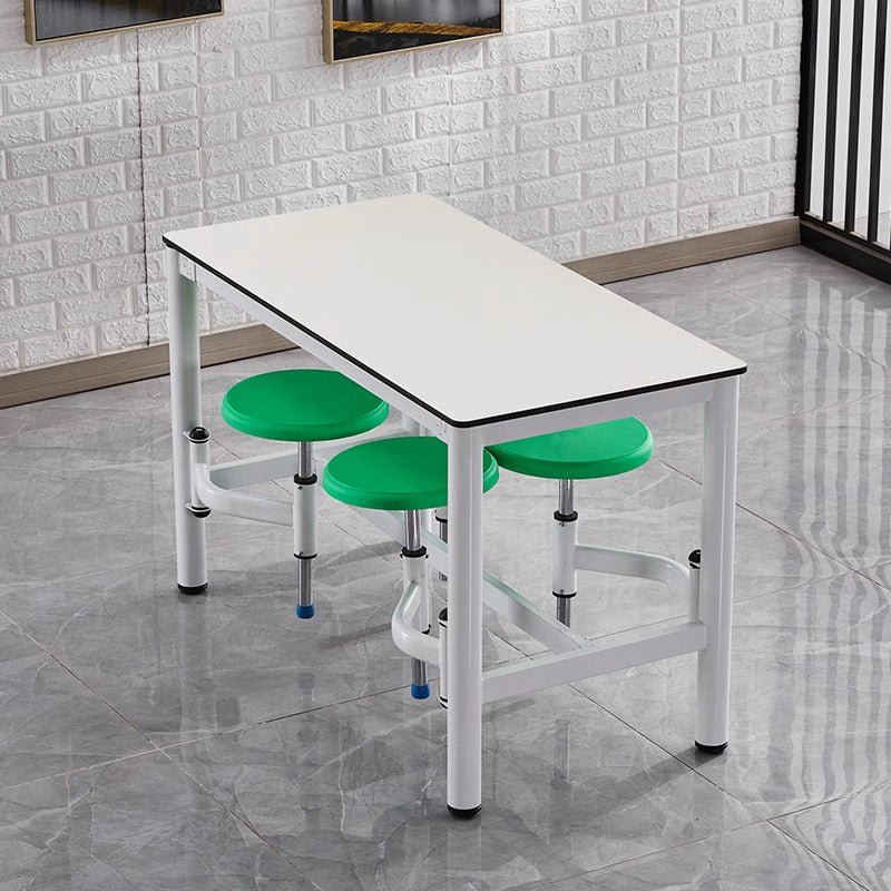 Canteen dining table conjoined combination school students 6 people 4 people factory staff dining room hanging stool company dining room dining table and chairs