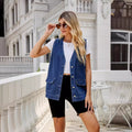 Fashion cross-border  new denim vest vest multi-pocket stylish  spring & fall washed waistcoat for women