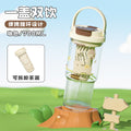 Large capacity outdoor portable cartoon handle double drink plastic cup multi-color leak-proof water bottle kids travel tumbler