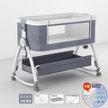Aluminum alloy gray + 4d high-tech mattress [cool mat on the reverse side] + storage basket + mosquito net