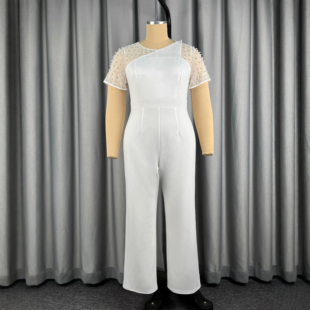 fashiontrendypatchwork beaded jumpsuit silmslimming look party banquet dress jumpsuit