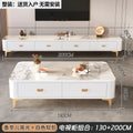 Coffee table and tv cabinet combination chanel slate + white cabinet gold airplane legs 130+200