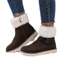 Cotton shoes fleece-linedheattechwinter snow boots women's belt buckle new style side zipper large size wholesale