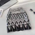 Influencer-approved, instagram-worthy women's autumn skirt: chanel-inspired, fashion-forward, meticulously crafted with heavy-duty sequin embroidery, high-waisted, slimming a-line pencil skirt
