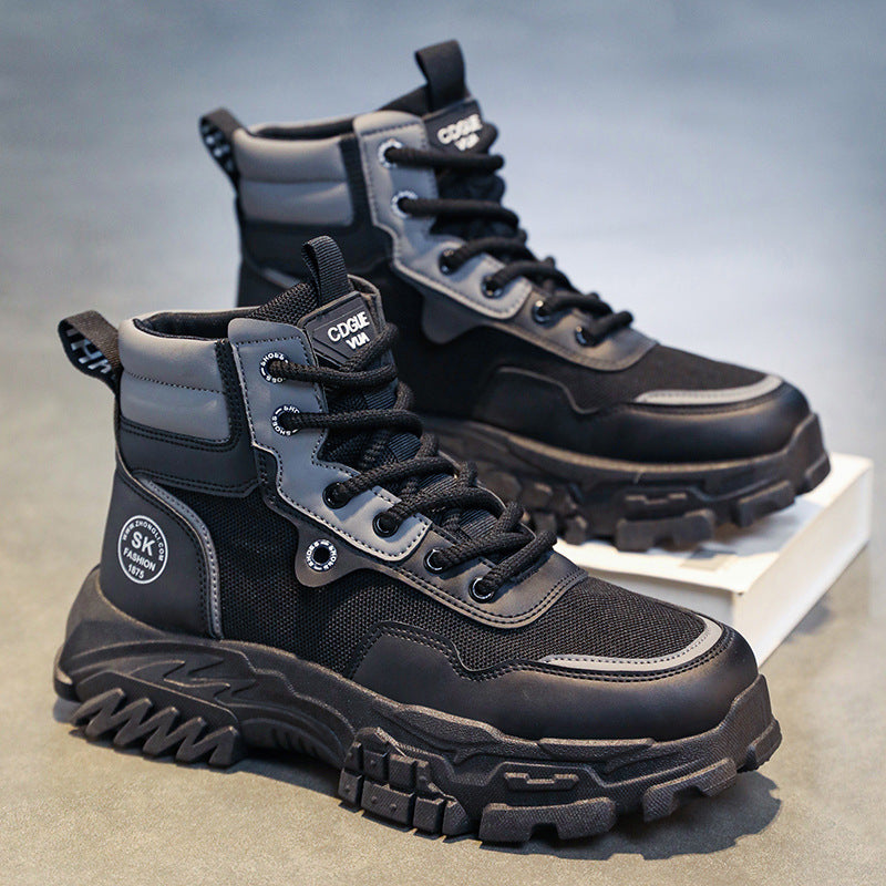 Men's spring 2026 new collection: trendy and versatile men's martin boots - chunky sole, height increasing, casual, hiking, outdoor work boots