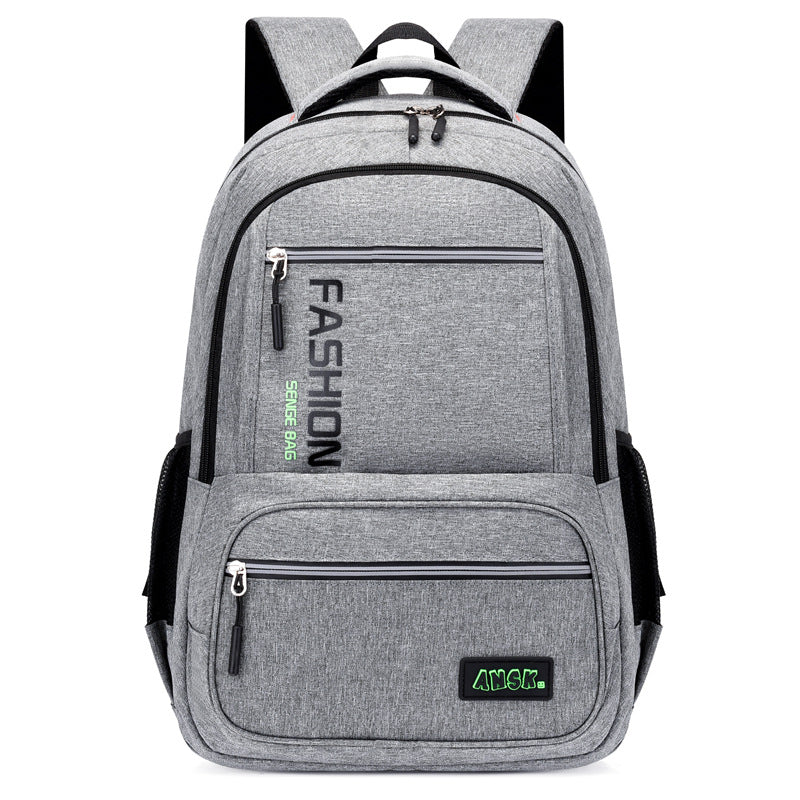 New large-capacity simple and fashionable student schoolbag business computer backpack solid color original portable schoolbag