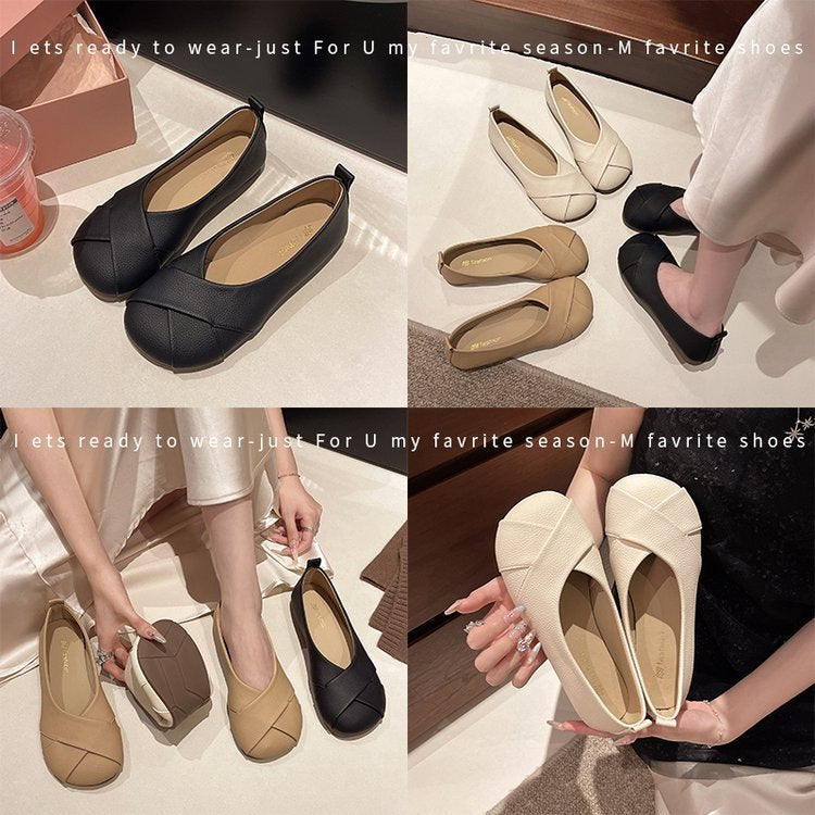 Exportplus sizeflats soft bottom small flats women's autumnew arrivalflats slip-on beanie shoes women's flats