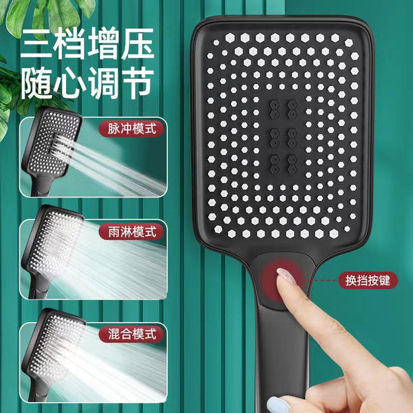 Supercharged square shower shower head large outlet water heater household bath pressurized rain shower shower head flower