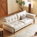 Oil wax leather sofa living room for homecasualchinoiserie italian normcore small apartment straight row sofa first layer cowhide cream