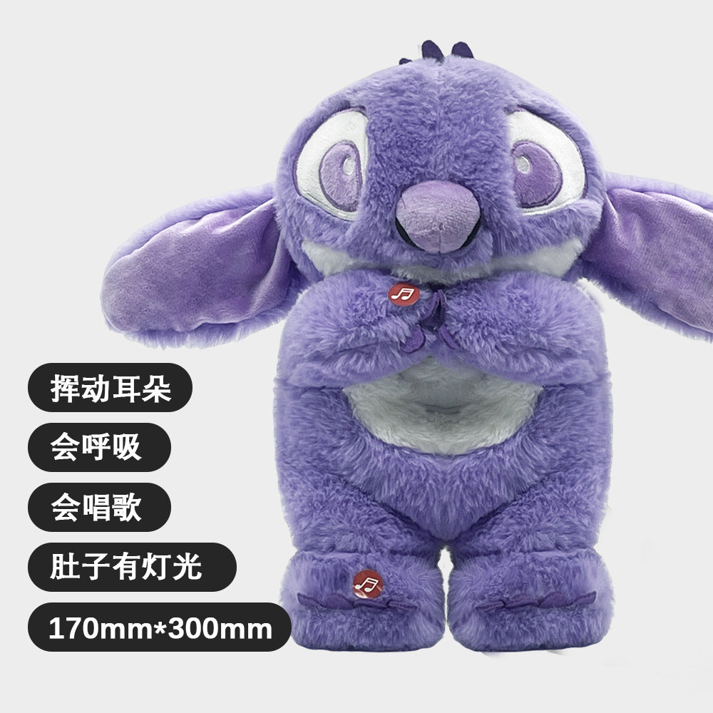 breathing soothing plush toy baby sleep companion doll lucifer simulated breathing luminous spot