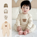 Newborn cotton romper - stylish autumn/winter outfit for baby boys and girls - long sleeve bodysuit for outdoor wear