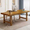 Modern minimalist extra-thick solid wood computer desk for office, living room, home desktop, study, rectangular rounded corner desk
