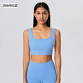 New shockproof, push-up, cutout back yoga bra - barely there, skin-friendly, semi-fixed cup sports bra for women - d25071