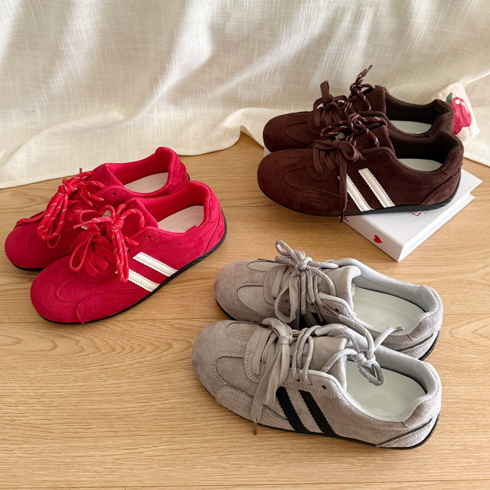 Suede flats german training shoes women's 2026 new arrivalautum women's shoes best selling easiest for match agan shoes sports casual sneakers