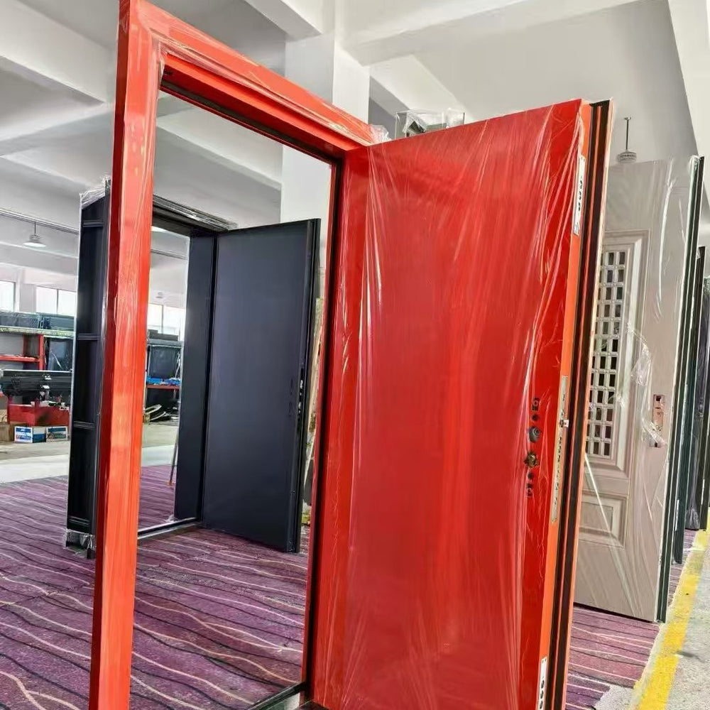 Russian door central asia turkish mdf panel door thermal insulation entrance apartment door export engineering steel security door