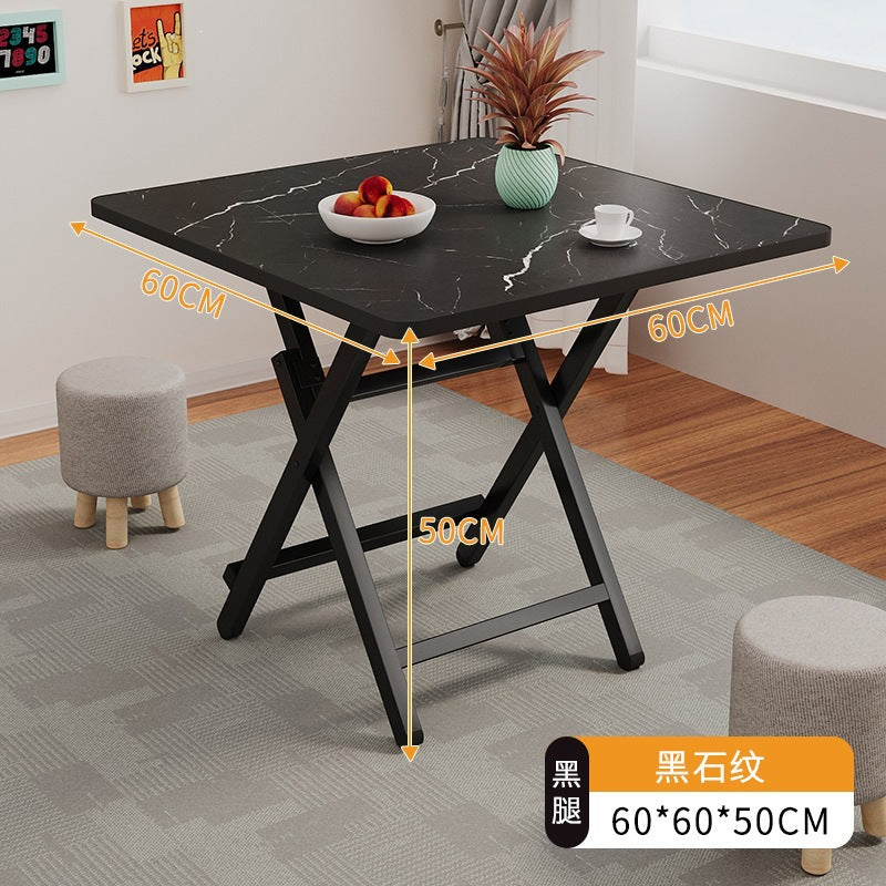 Simple foldable small square dining table for home study rental house dormitory small apartment portable dining table casual