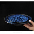 Kiln-turned ceramic western food plate, pasta plate, steak plate, dish plate, special-shaped round plate, for home restaurant, commercial kiln-turned glaze