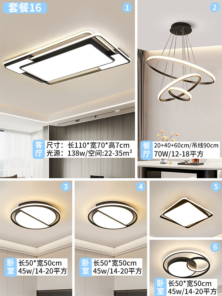 Three-dimensional black geometric living room hall main light whole house package designer led bedroom advanced ceiling light