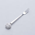 Japanese and korean style creative stainless steel spoon with ceramic handle, stainless steel fruit fork, ice cream scoop, minimalist soup spoon, coffee spoon