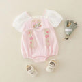 Baby clothes summer romper lightweight newborn bodysuit girl's summer fashion jumpsuit full month hundred days princess outfit