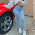 Amazon  skinny jeans women's new european and american pencil washed skinny jeans stretch denim pants