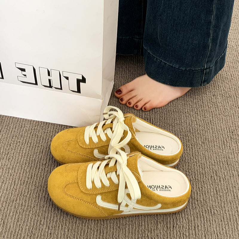 Baotou half slippers for women outwear2026new arrivalsummer super popular one-leg heelless flats german training shoes