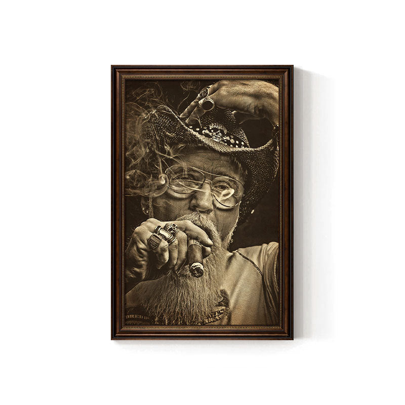 Churchill cigar bar decorative painting American celebrity retro bar club KTV box hanging painting tobacco and alcohol shop mural