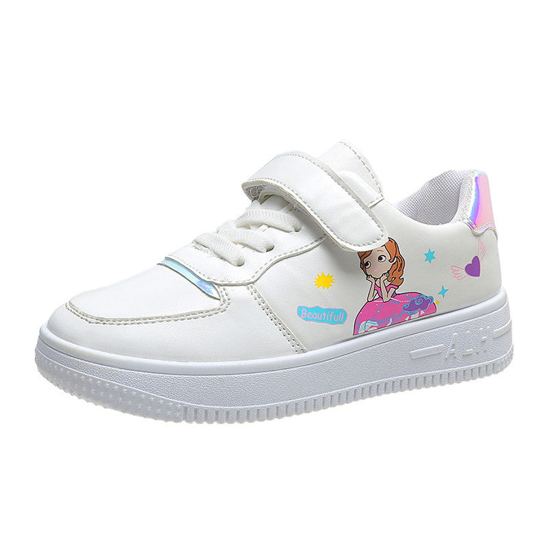 Girls shoes 2025 spring new children's little white shoes girls shoes white board shoes primary school students casual sports shoes