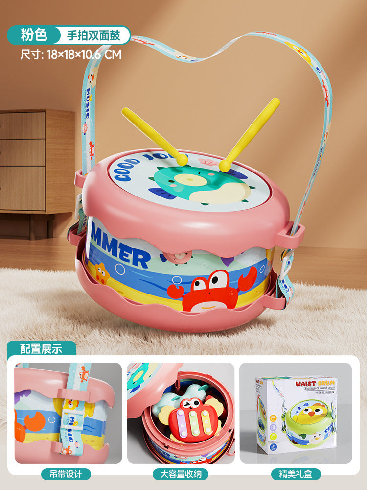 Baby early education educational double-sided hand drum kids percussion instrument hand tambourine beat baby drum pat drum trumpet
