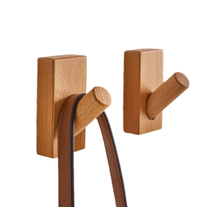 New arrival wall-mounted solid wood hook, nail-free creative coat hook, wall-mounted coat rack, american stereo clothes rack, durable