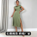 Summernew arrivalartificial silk dress slit satin satin long skirt wholesale european and american clothing classysenseexport