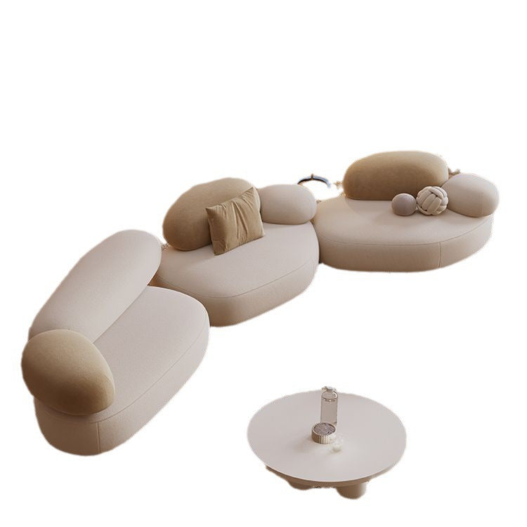 Accessible luxury seating area reception fabric sofa curved small apartment living room special shaped internet celebrity furniture designer style