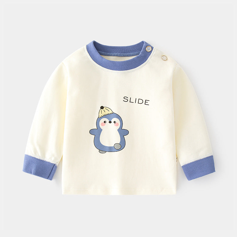 Babylon baby autumn clothes pure cotton printingintimatespulloverbaby cotton cartoonkidsspring & fall bottomschildren's clothing shoulder