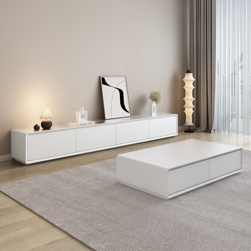 Coffee table TV cabinet floor simple modern router Nordic bedroom living room TV cabinet back hollow threading hole