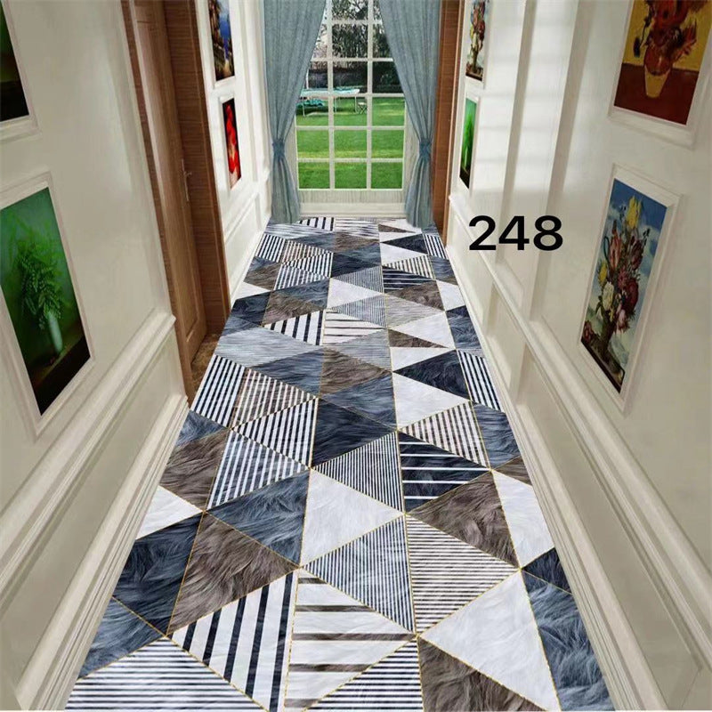 Minimalist modern 3d printed non-slip hallway carpet, hotel, mall, lobby, aisle floor mat roll, home use