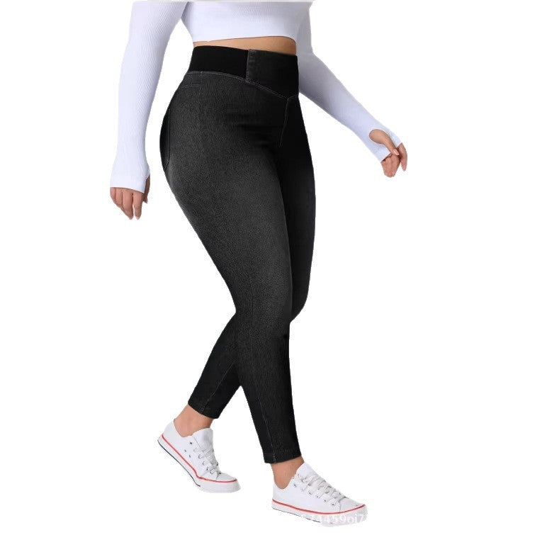 new arrivals: plus-size women's high-waisted, tummy-control, slimming, four-way stretch jeans for , , and european & american markets