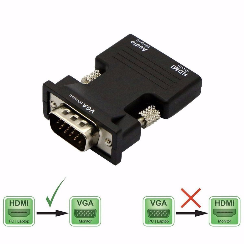 HDMI to VGA converter high definition adapter computer monitor projector set top box cable with audio