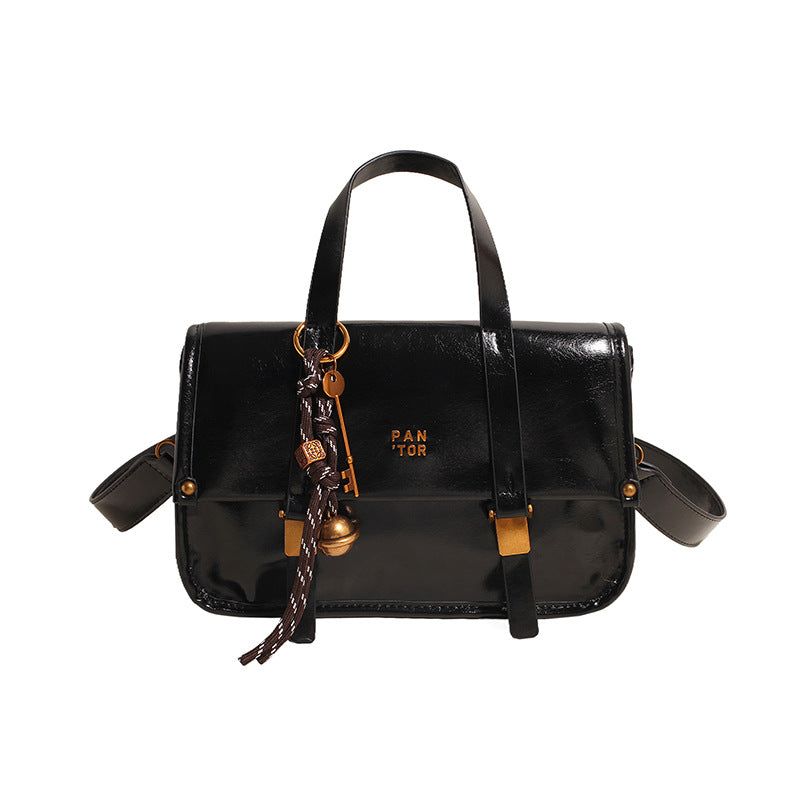 Cross-border retro high-end portable small bag women's bag 2025 new simple small square bag versatile shoulder messenger bag