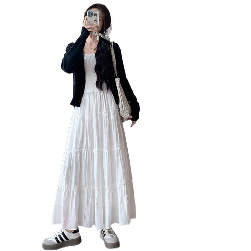 2025 spring and autumn new medium and long high waist a word tutu ballet small man